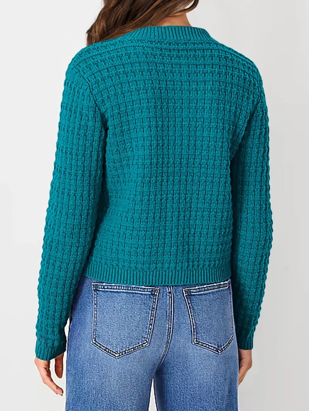 Textured Knit Button-Front Cardigan, image 5