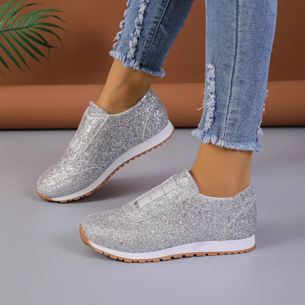 Round Toe Glitter Slip-Ons, image 7