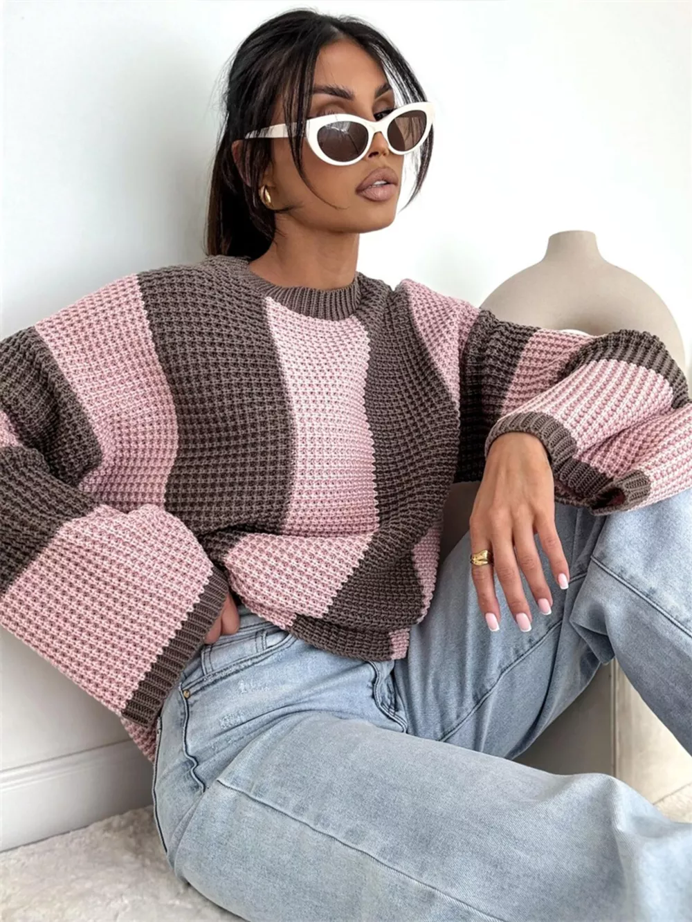 Color Block Long Sleeve Sweater, image 14