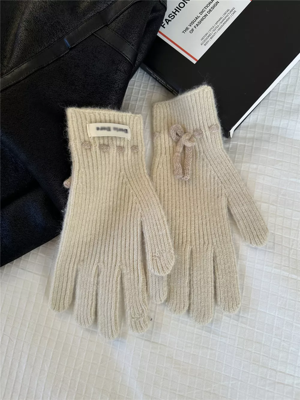 Knitted Gloves with Bow Accent, image 6