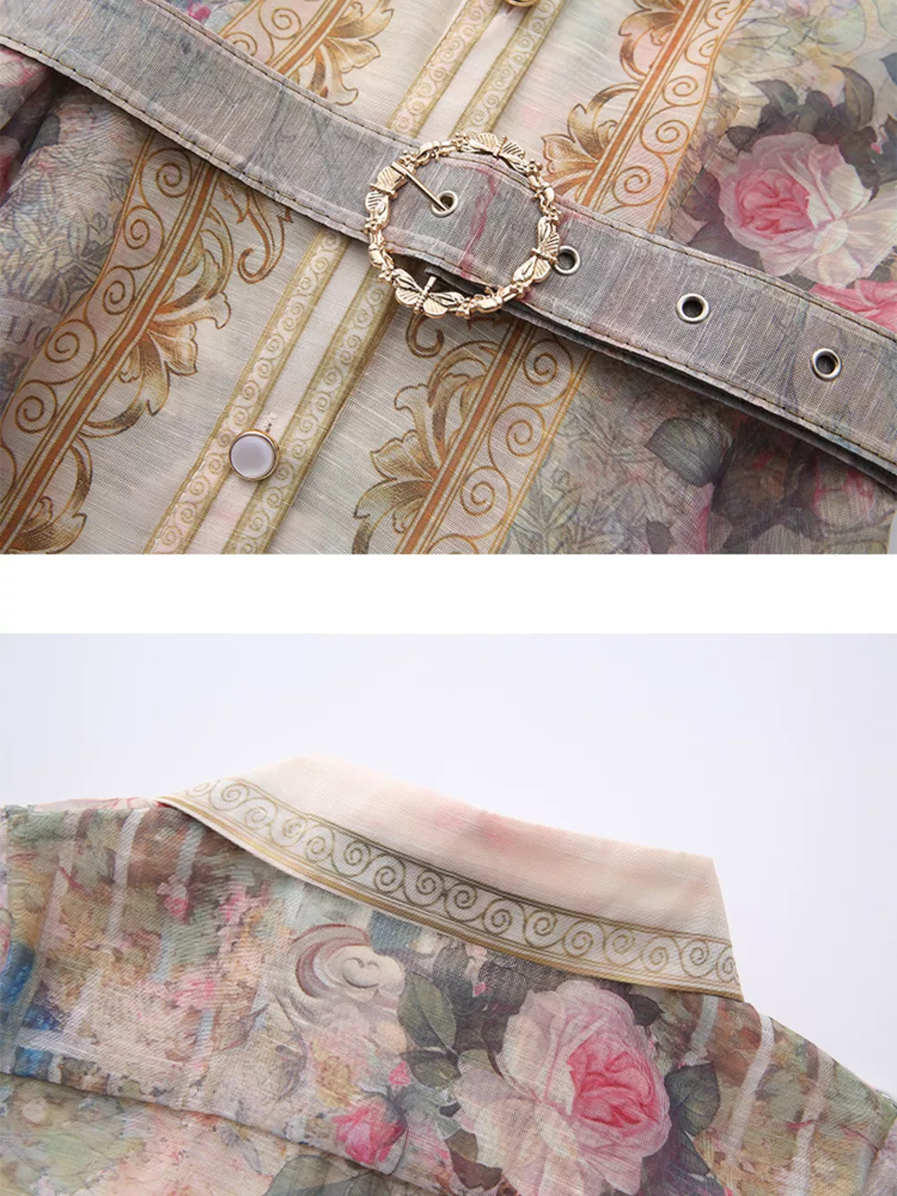 Floral Print Belted Shirt Dress, image 5