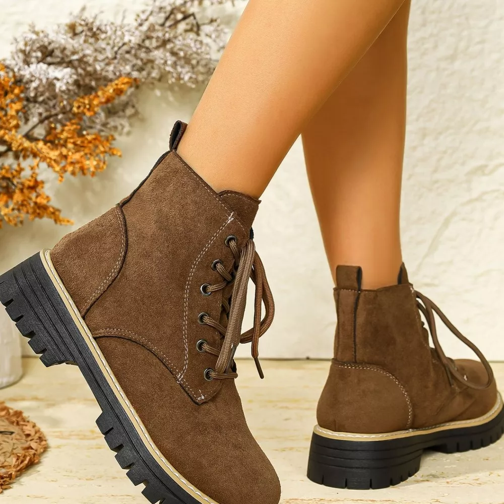 Round Toe Lace Up Boots, image 26
