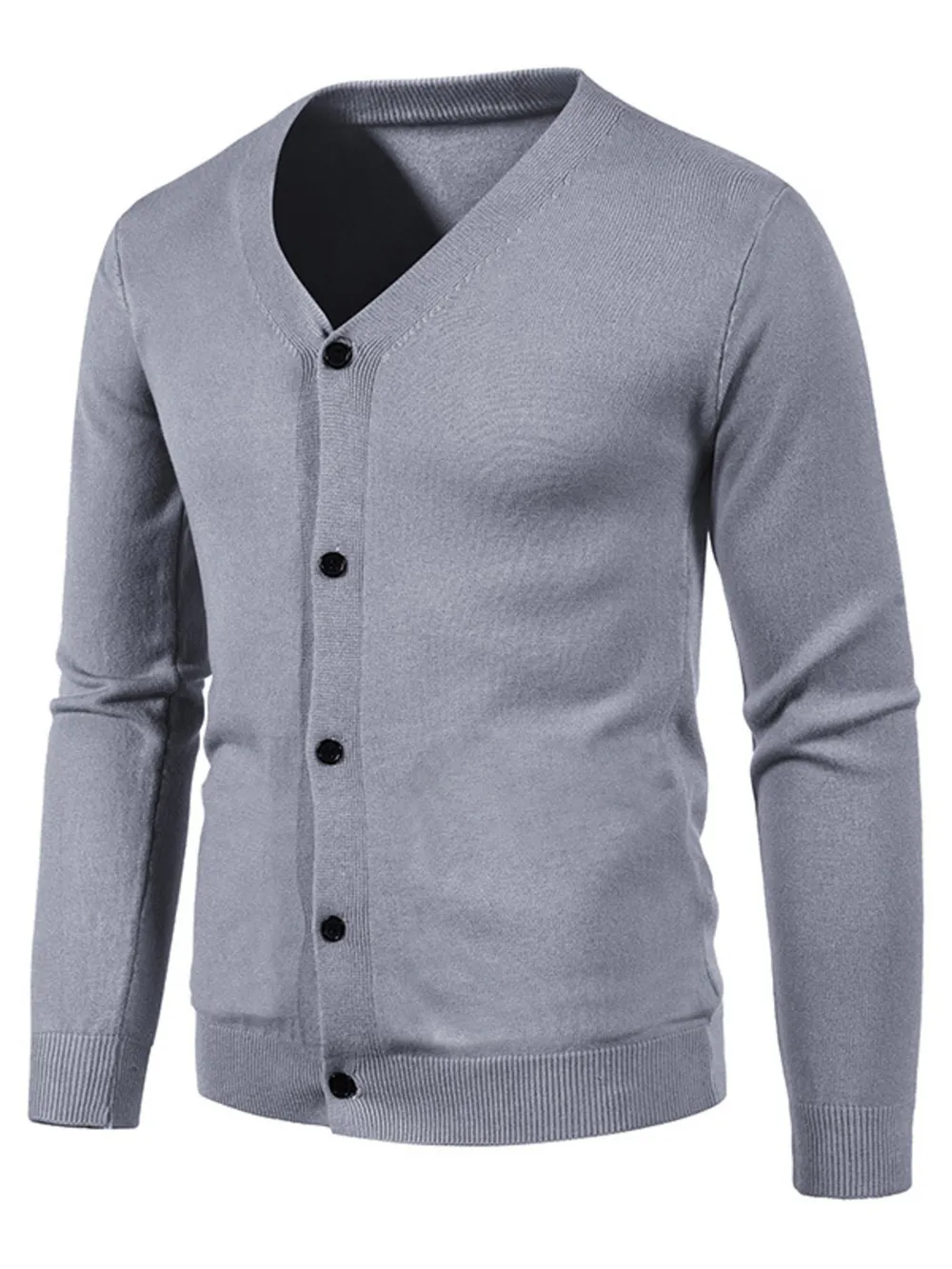 Men's Plus Size Button Up Long Sleeve Cardigan, image 6
