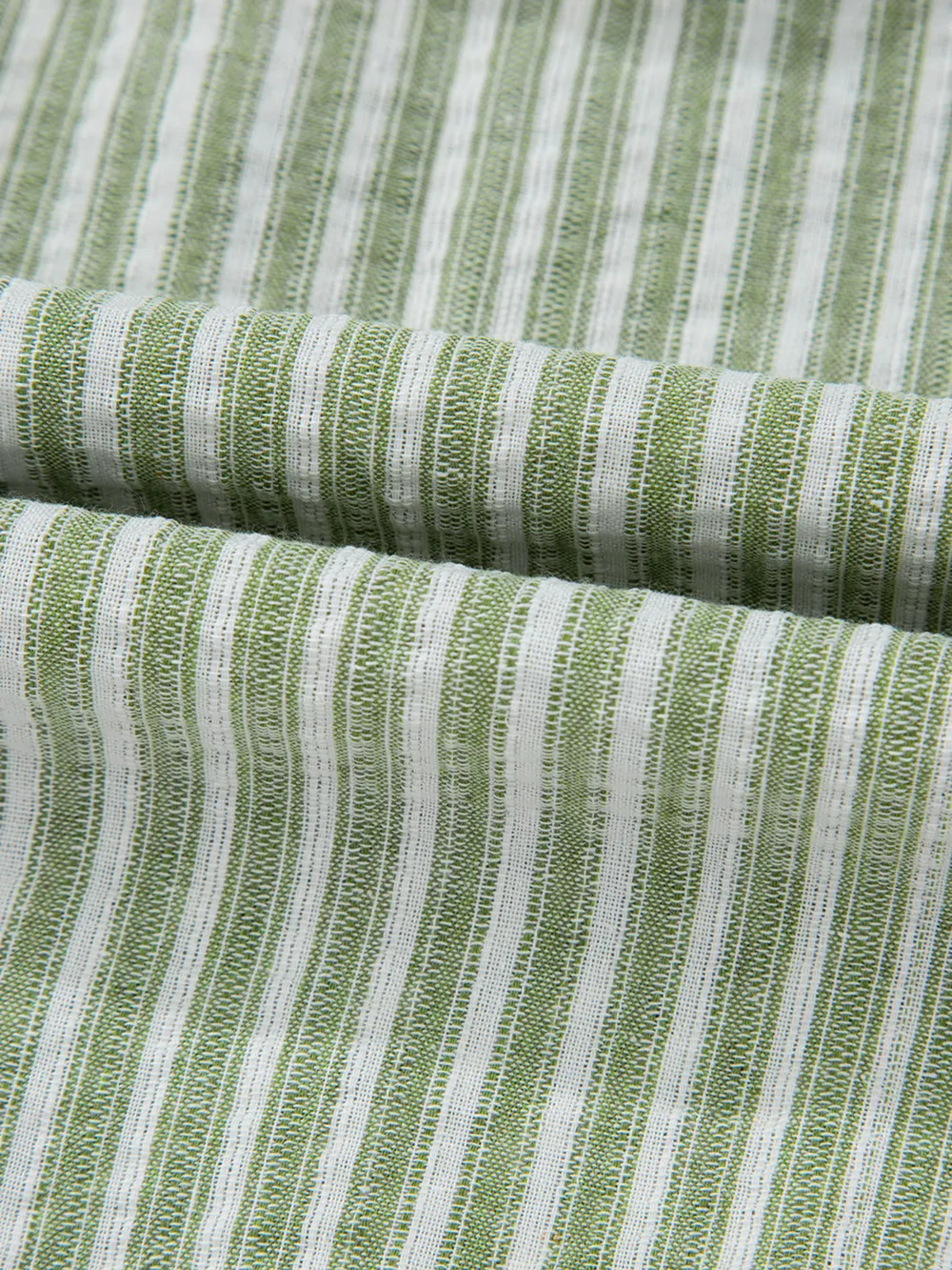 Stripe Textured Round Neck Short Puff Sleeve Blouse, image 8