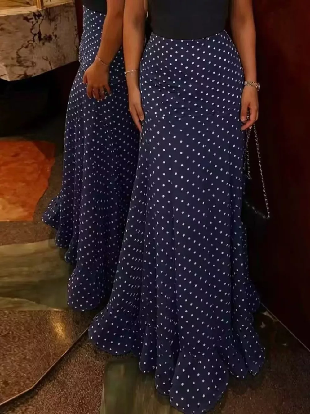 Polka Dot Mermaid Maxi Skirt, image 14
