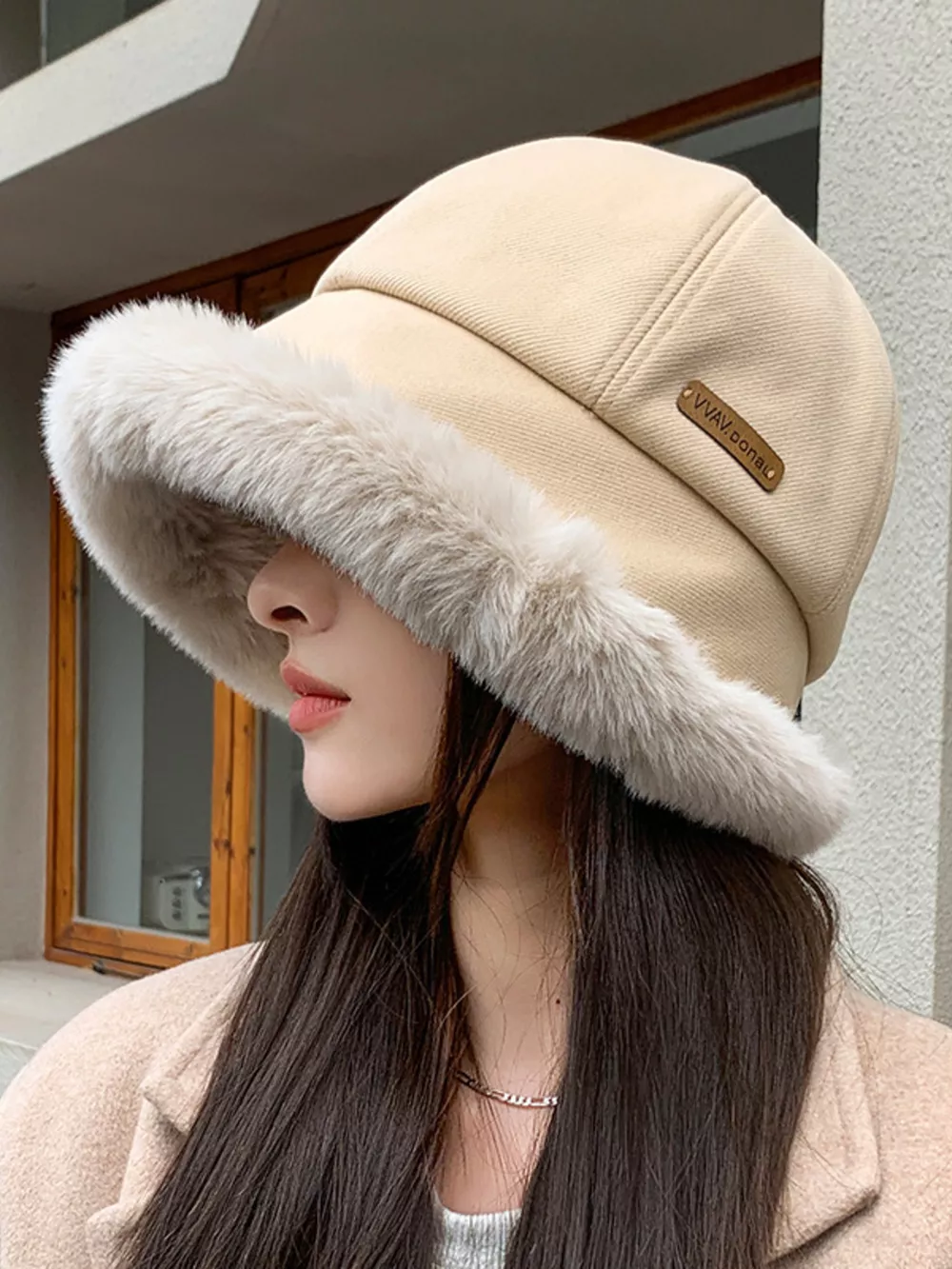 Fuzzy Trim Bucket Hat, image 6
