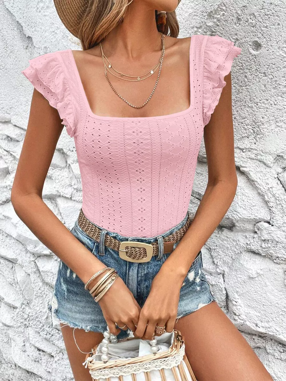 Square Neck Ruffle Sleeve Top, image 11