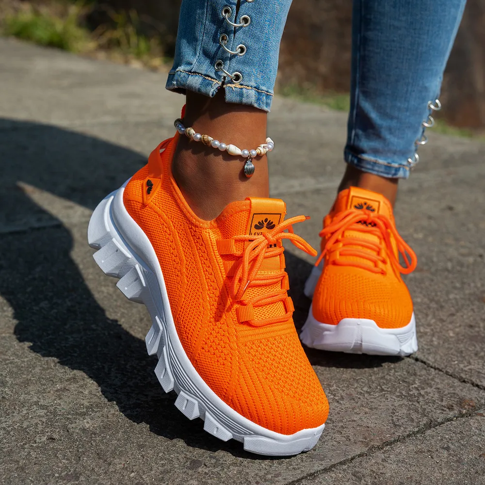 Mesh Lace Up Platform Athletic, image 4