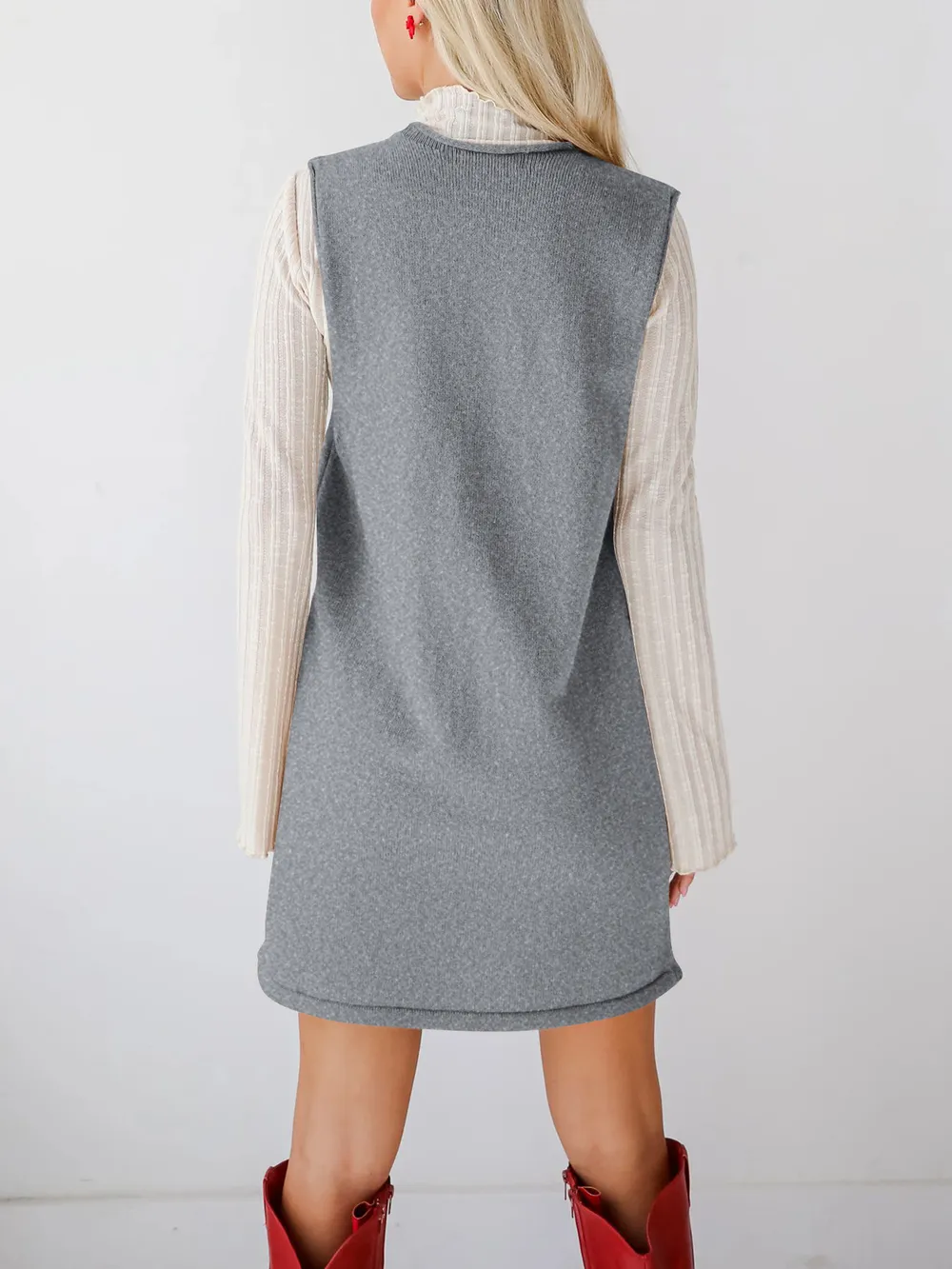 Sleeveless Knit Dress with Pockets, image 11