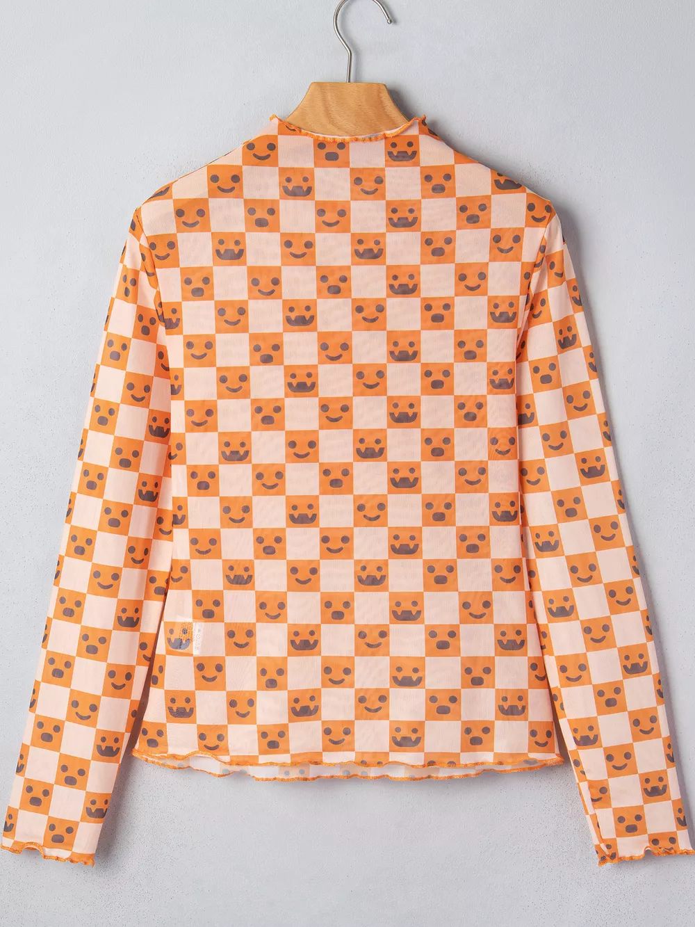 Abstract Halloween Pattern Long Sleeve Mock Neck Blouse, image 7