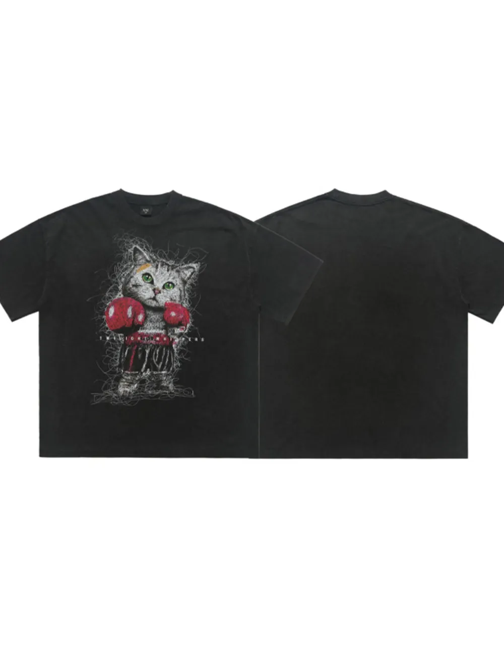Men's Cat Graphic Vintage Wash T-Shirt, image 7