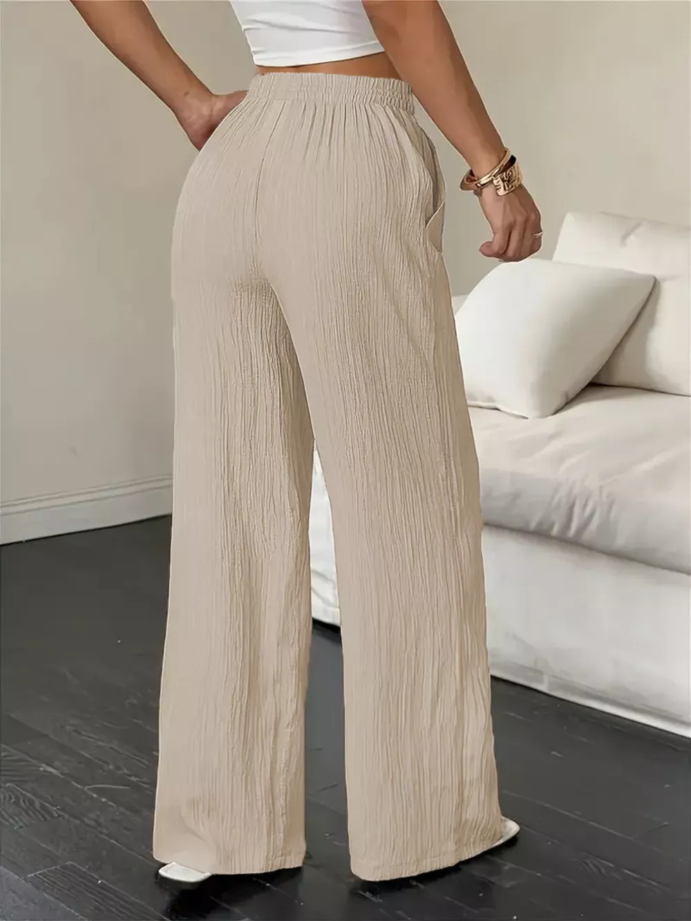 Wide Leg Pants with Drawstring, image 7