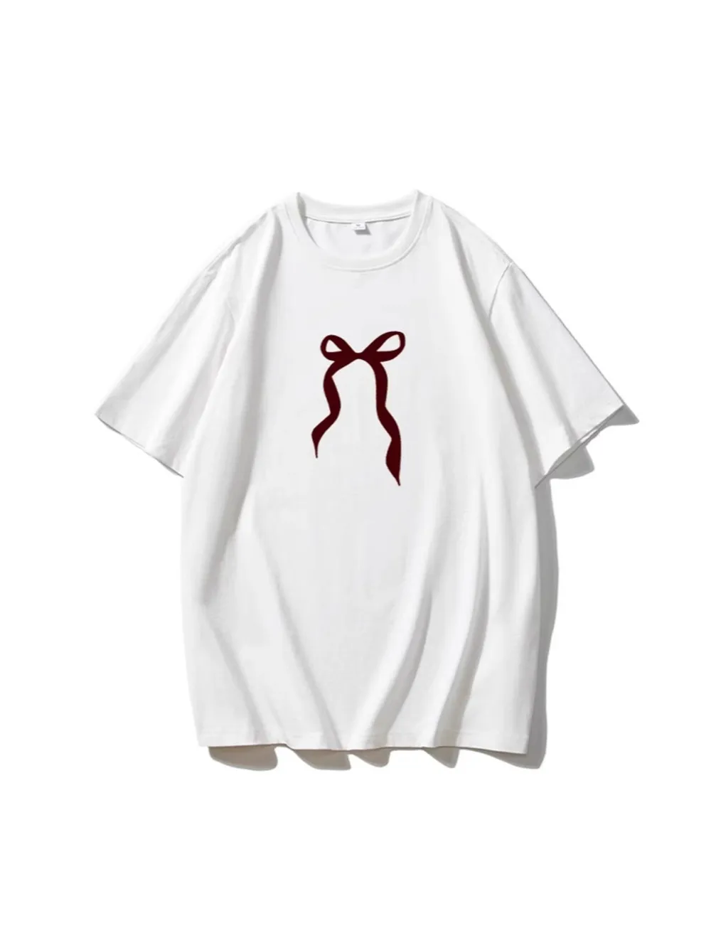 Plus Size Bow Round Neck Short Sleeve T-Shirt, image 4