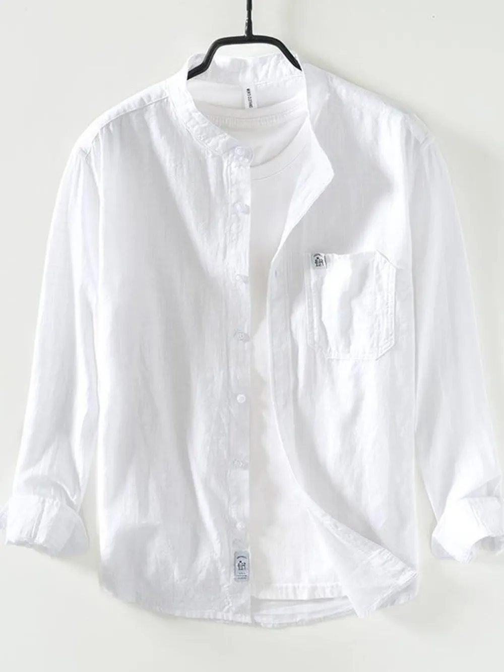 Men's Plus Size Button Up Long Sleeve Shirt, image 4
