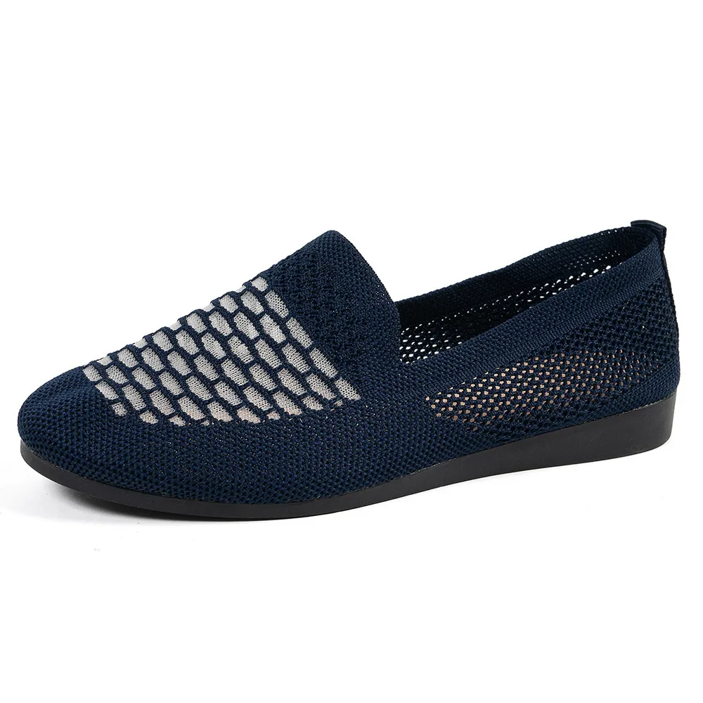 Mesh Breathable Slip-On Loafers with Perforated Design, image 3