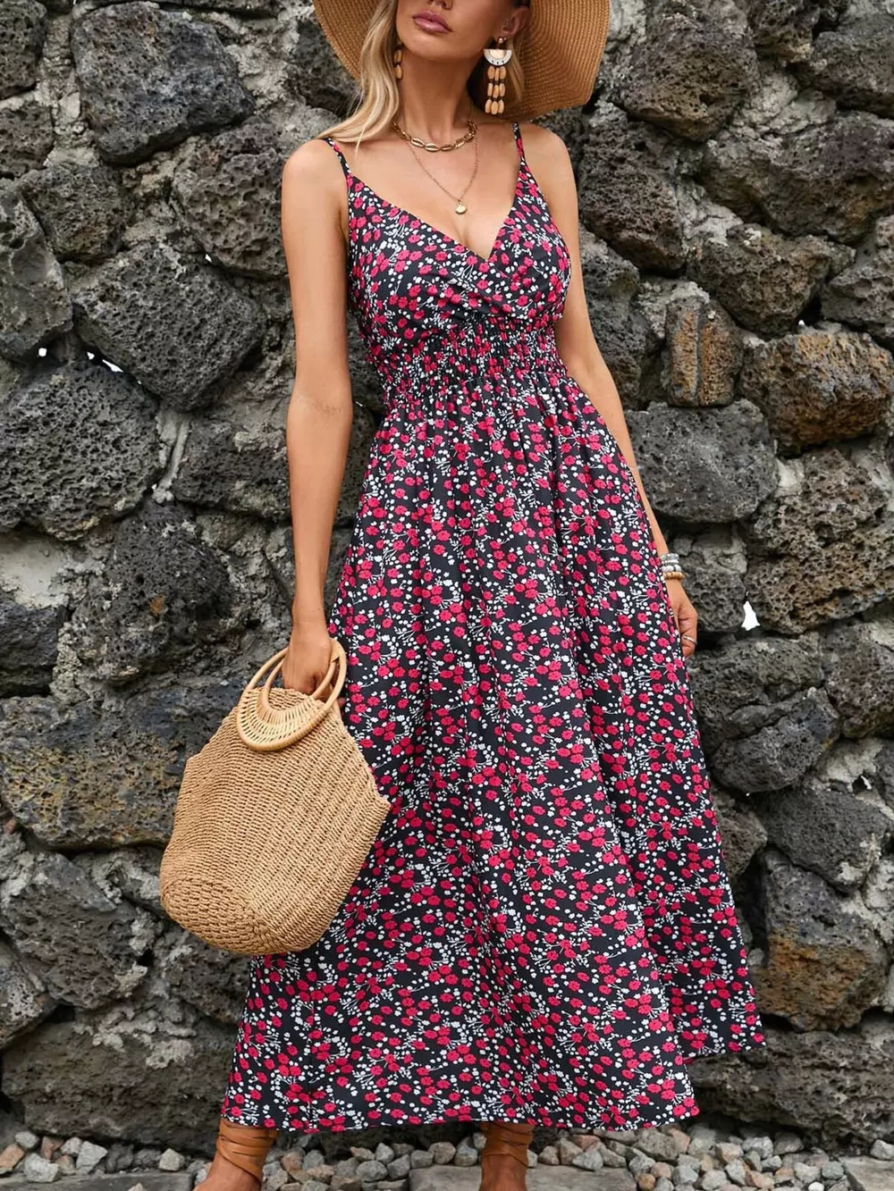 Paisley Print Spaghetti Strap Midi Dress, image 18