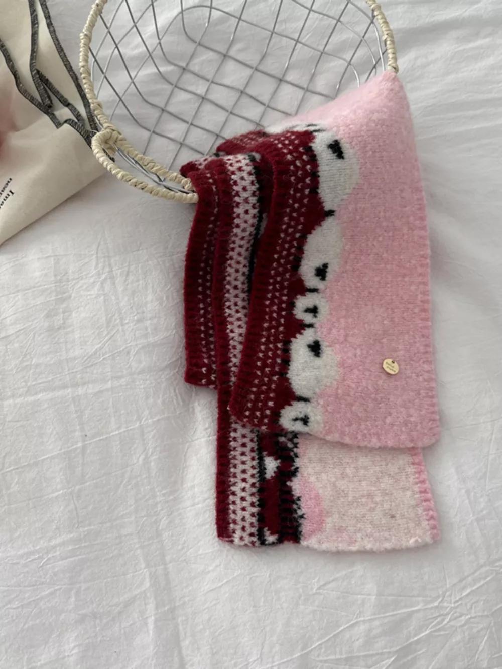 Sheep Pattern Knitted Scarf, image 9