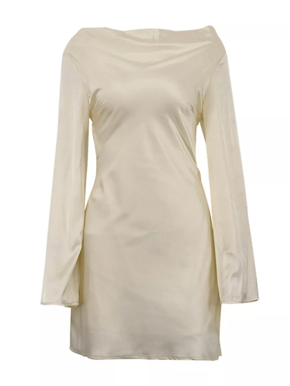 Backless Long Sleeve Mini Dress, image 9