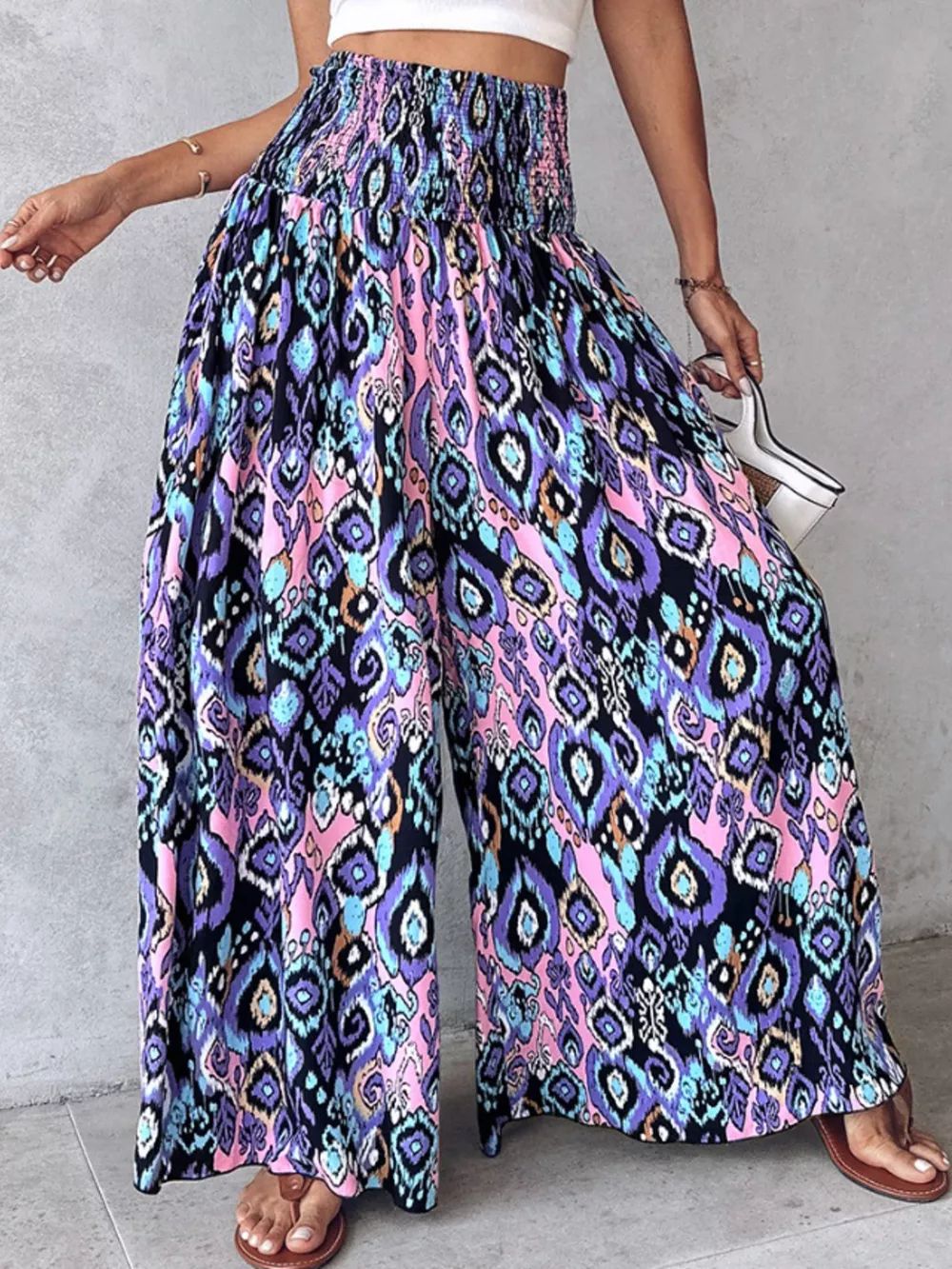 Printed Wide-Leg Pants, image 16