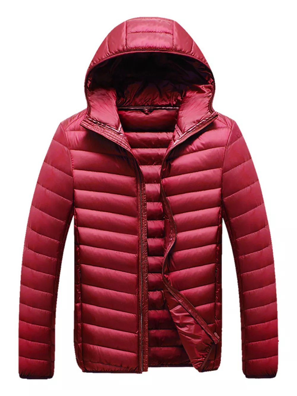 Men's Plus Size Lightweight Hooded Puffer Jacket, image 4