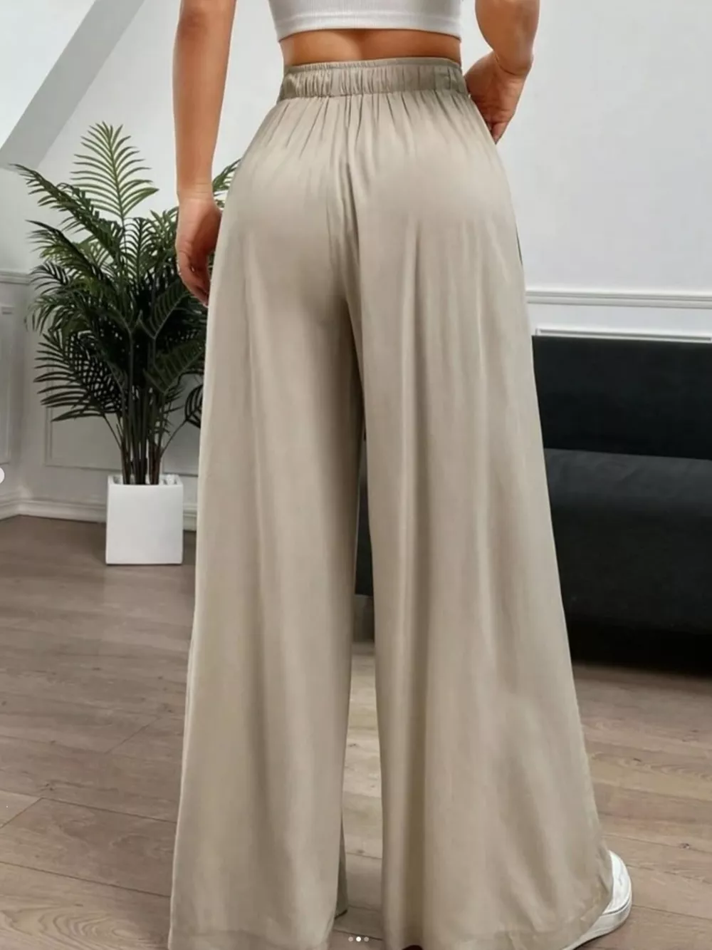 Wide-Leg Drawstring Casual Pants, image 5