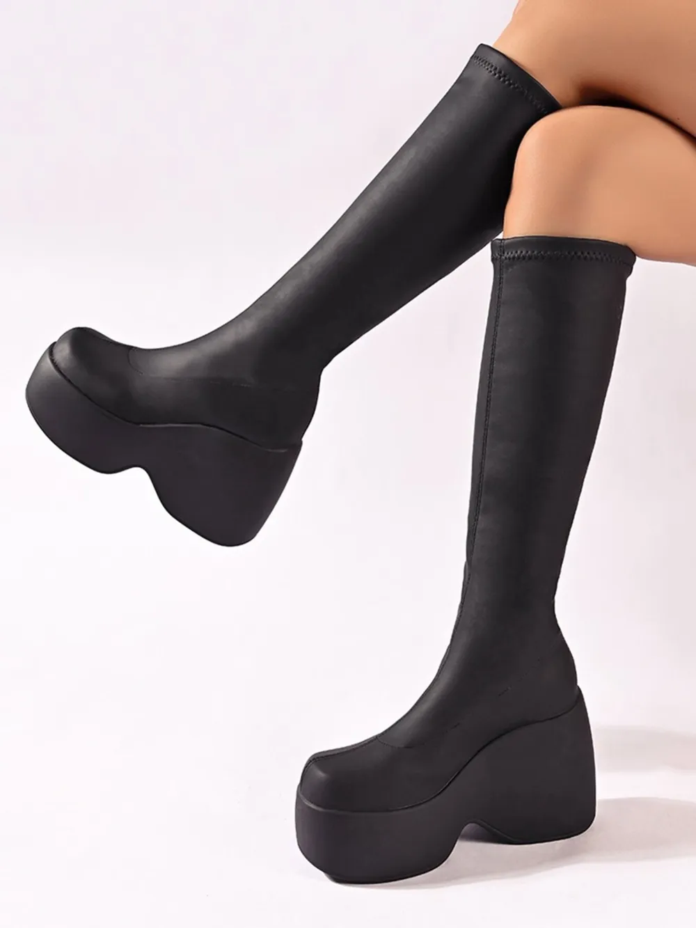 Round Toe Platform Boots, image 3
