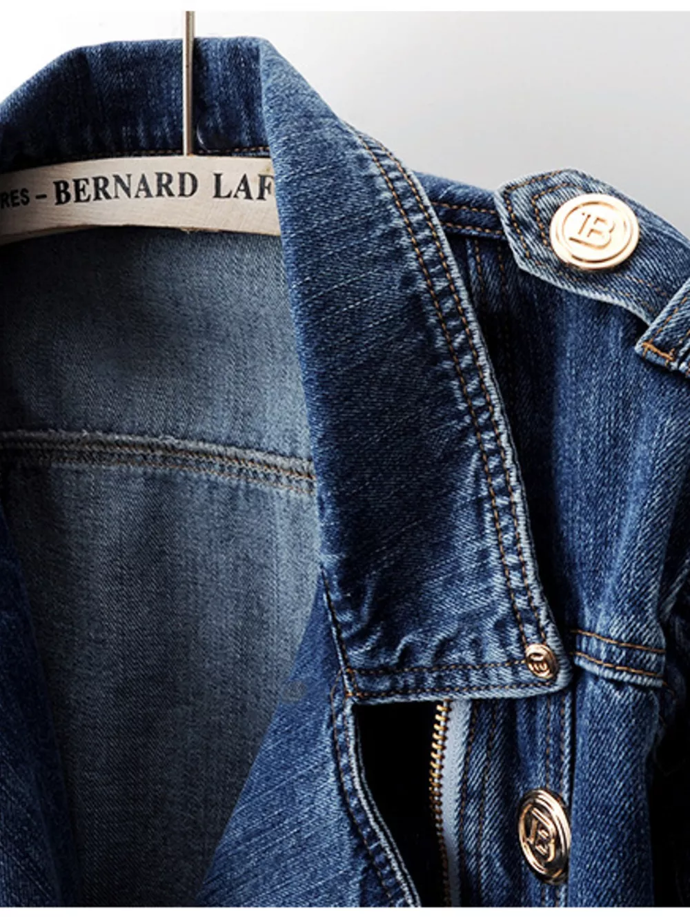 Asymmetrical Zip Denim Jacket, image 4