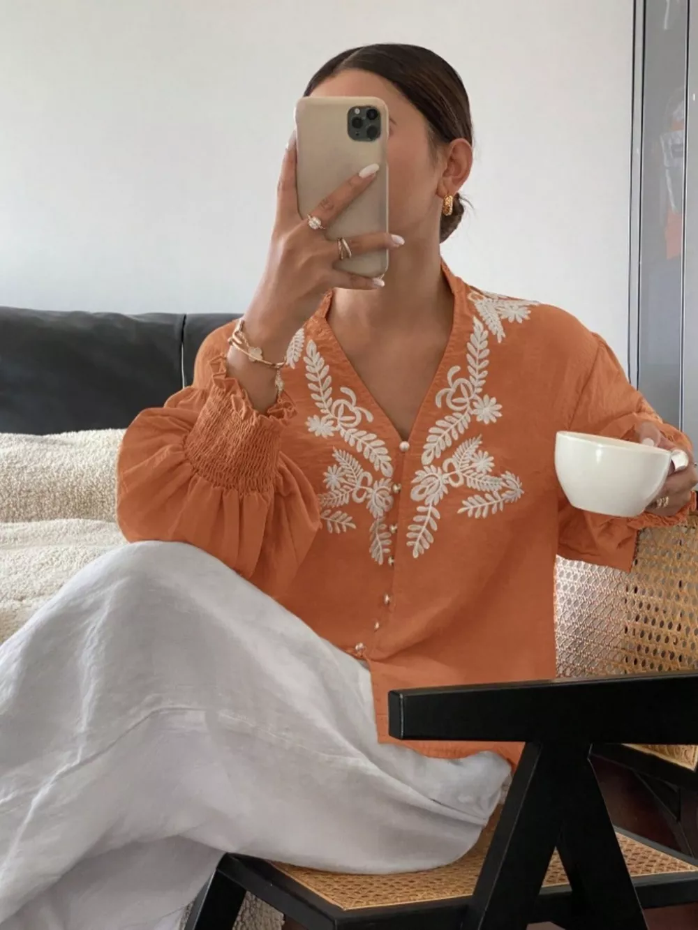 Embroidered Long Sleeve Blouse, image 13