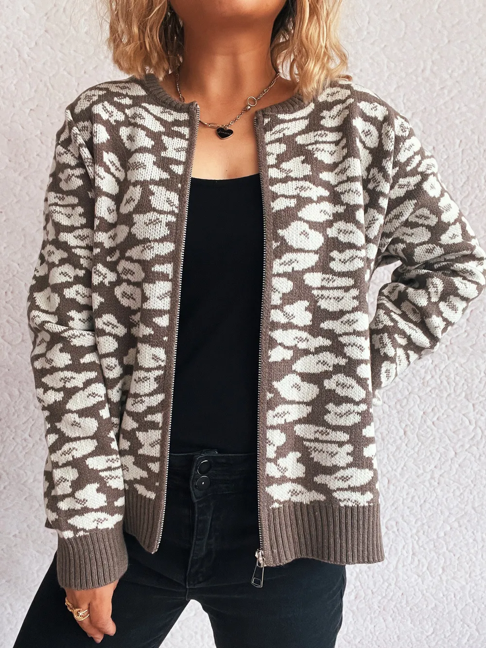 Zip Up Long Sleeve Cardigan, image 7