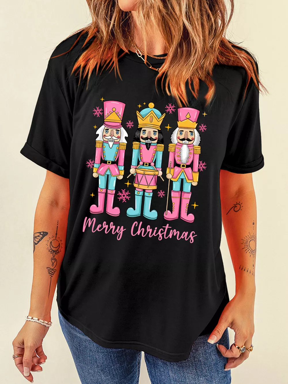 Merry Christmas Nutcracker Doll Printed T Shirt, image 5