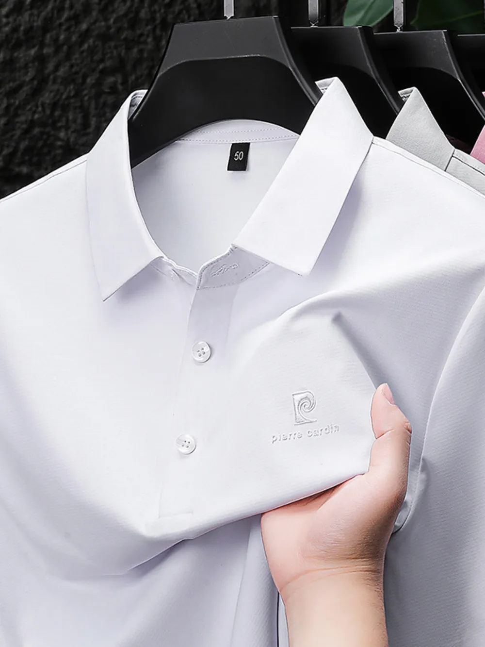 Men's Plus Size Button Detail Short Sleeve Polo, image 10