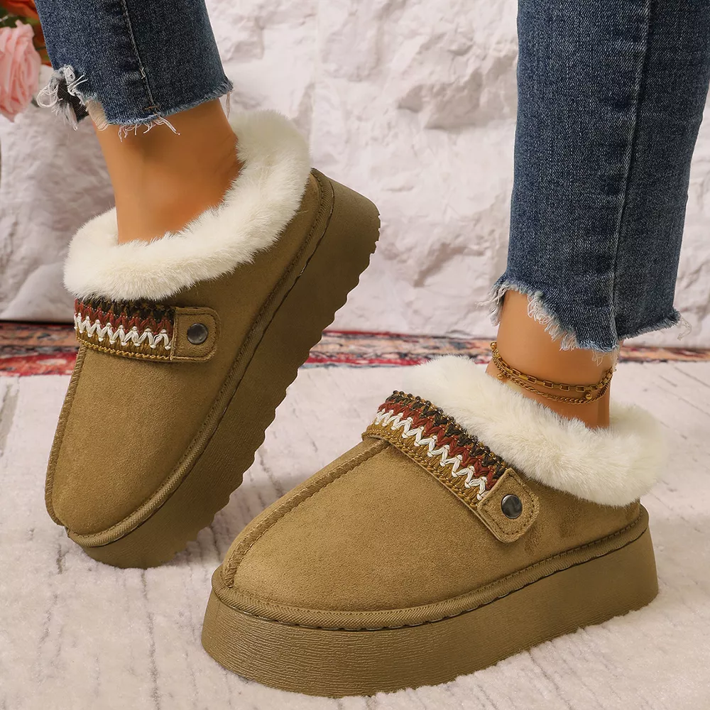 Platform Faux Fur Lined Suede Slip-On Boots, image 4