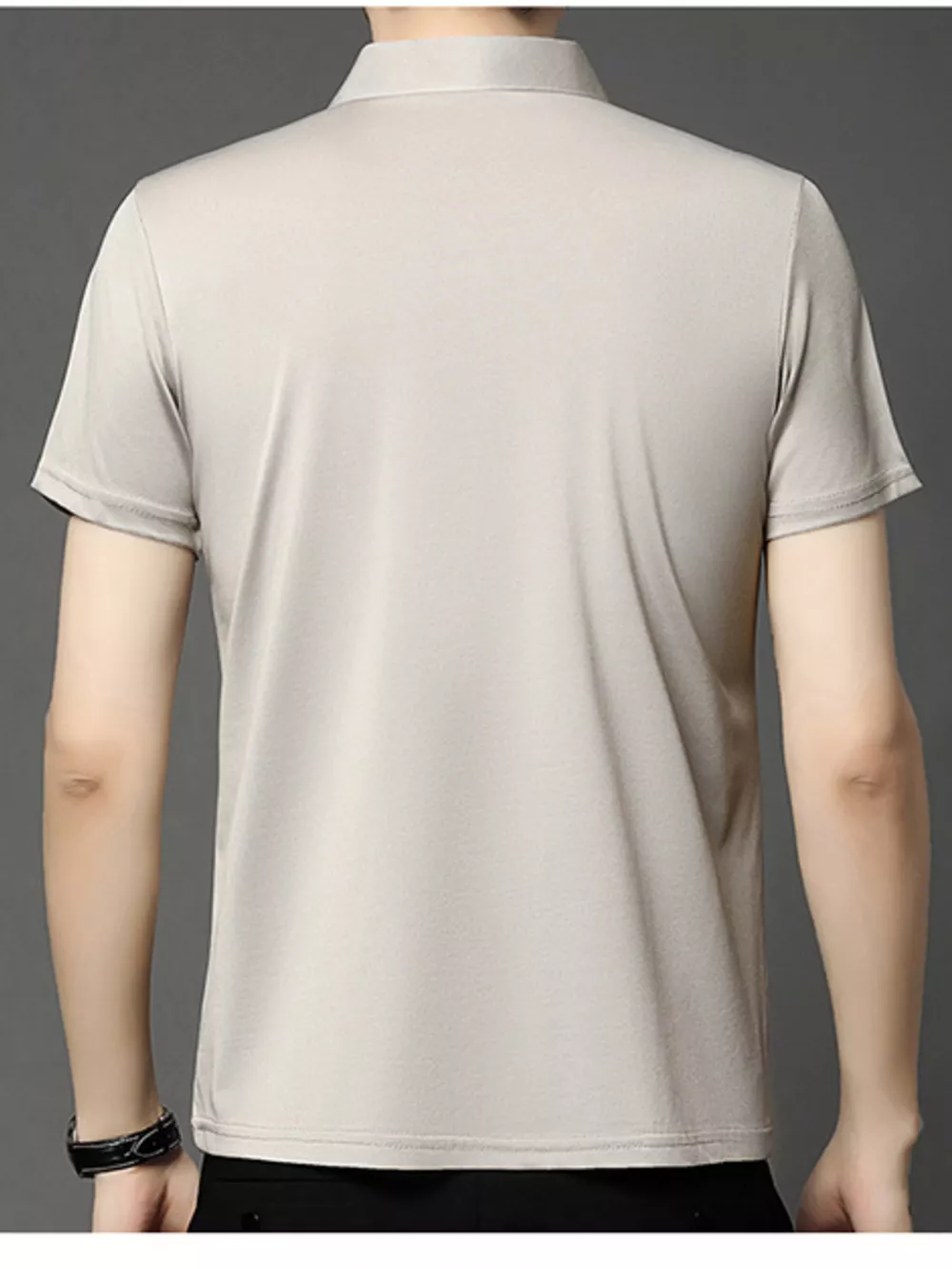 Men's Plus Size Button Detail Short Sleeve Polo, image 2