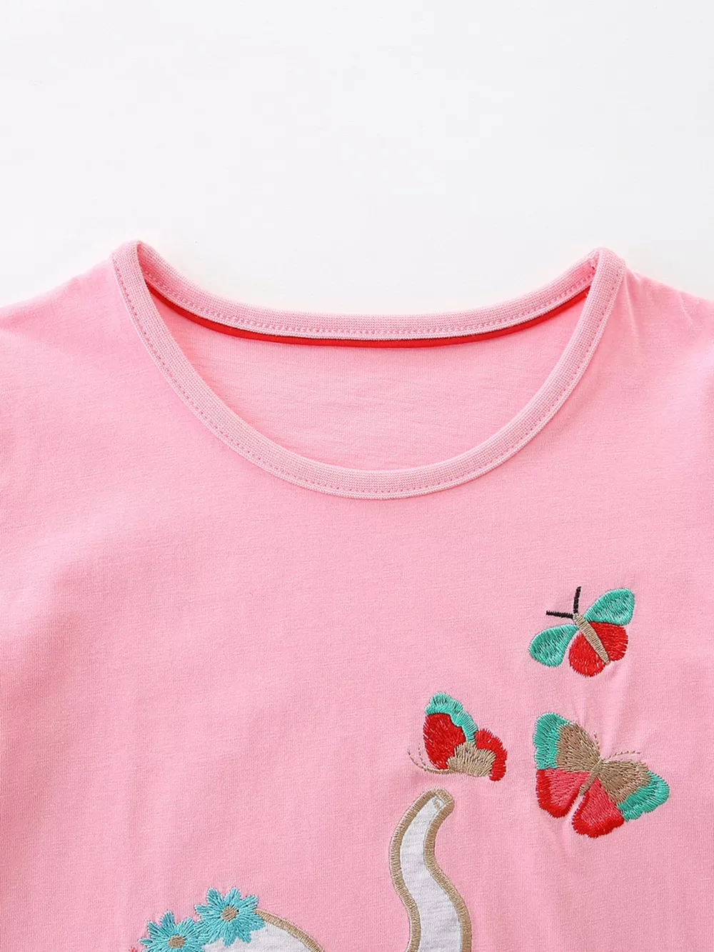 Children's Elephant & Butterfly Embroidered T-shirt and Shorts Set, image 2