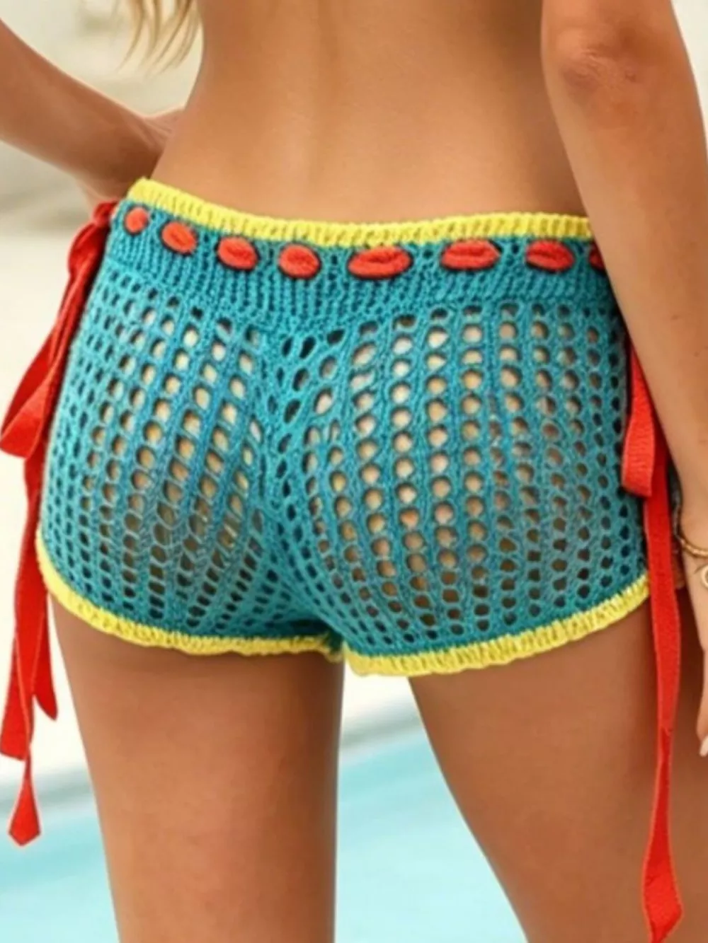 Crochet Tie-Side Cover Up Shorts, image 3