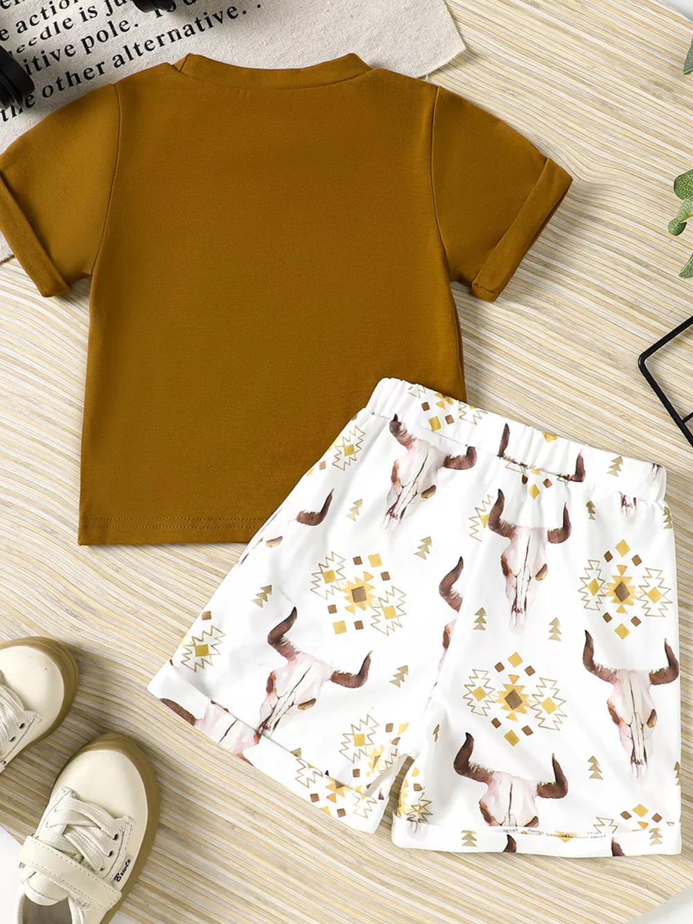 Children's Mama' Boy Graphic Casual Tee and Shorts Set, image 5