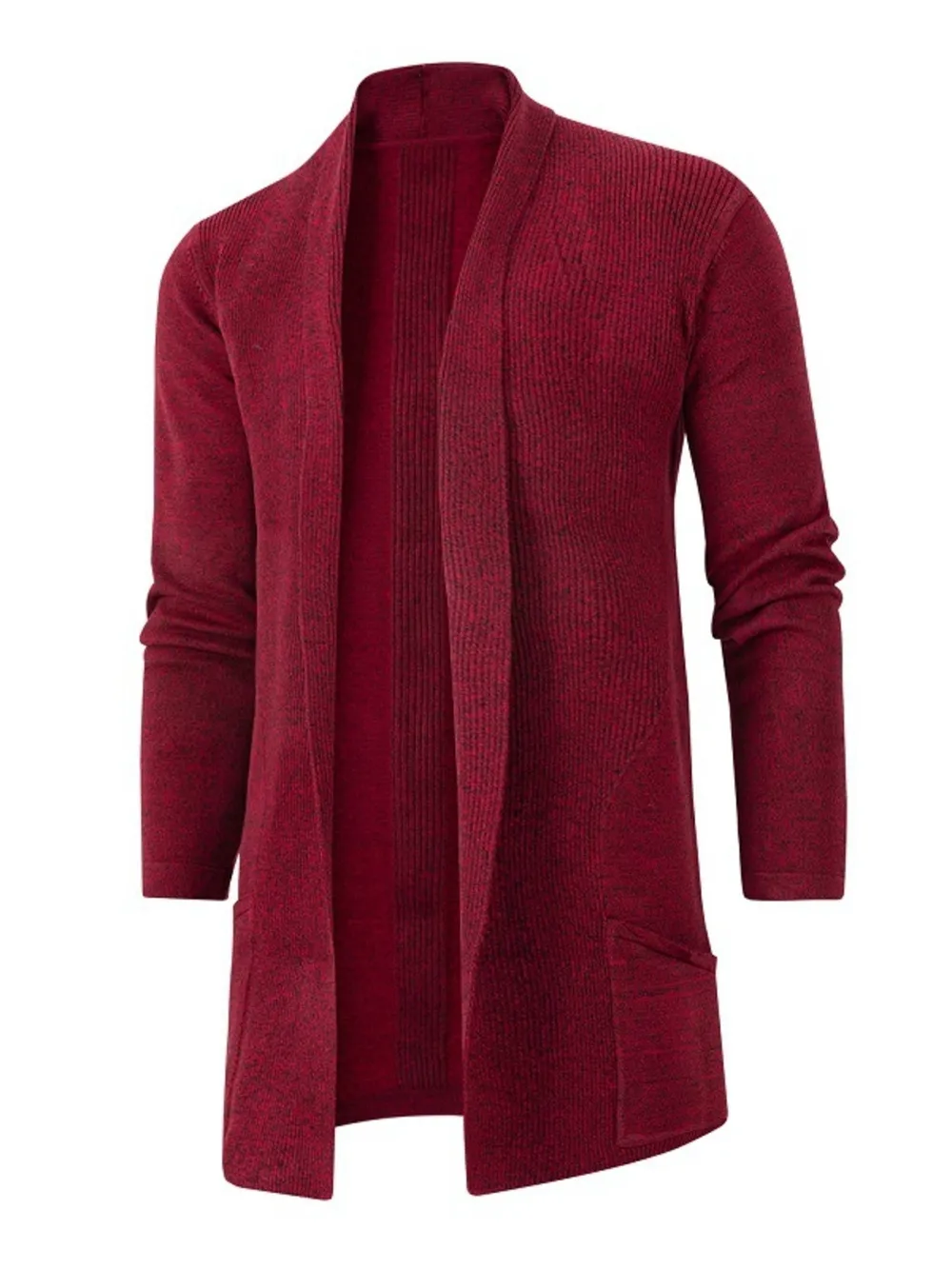 Men's Plus Size Open Front Long Sleeve Knit Cardigan, image 11