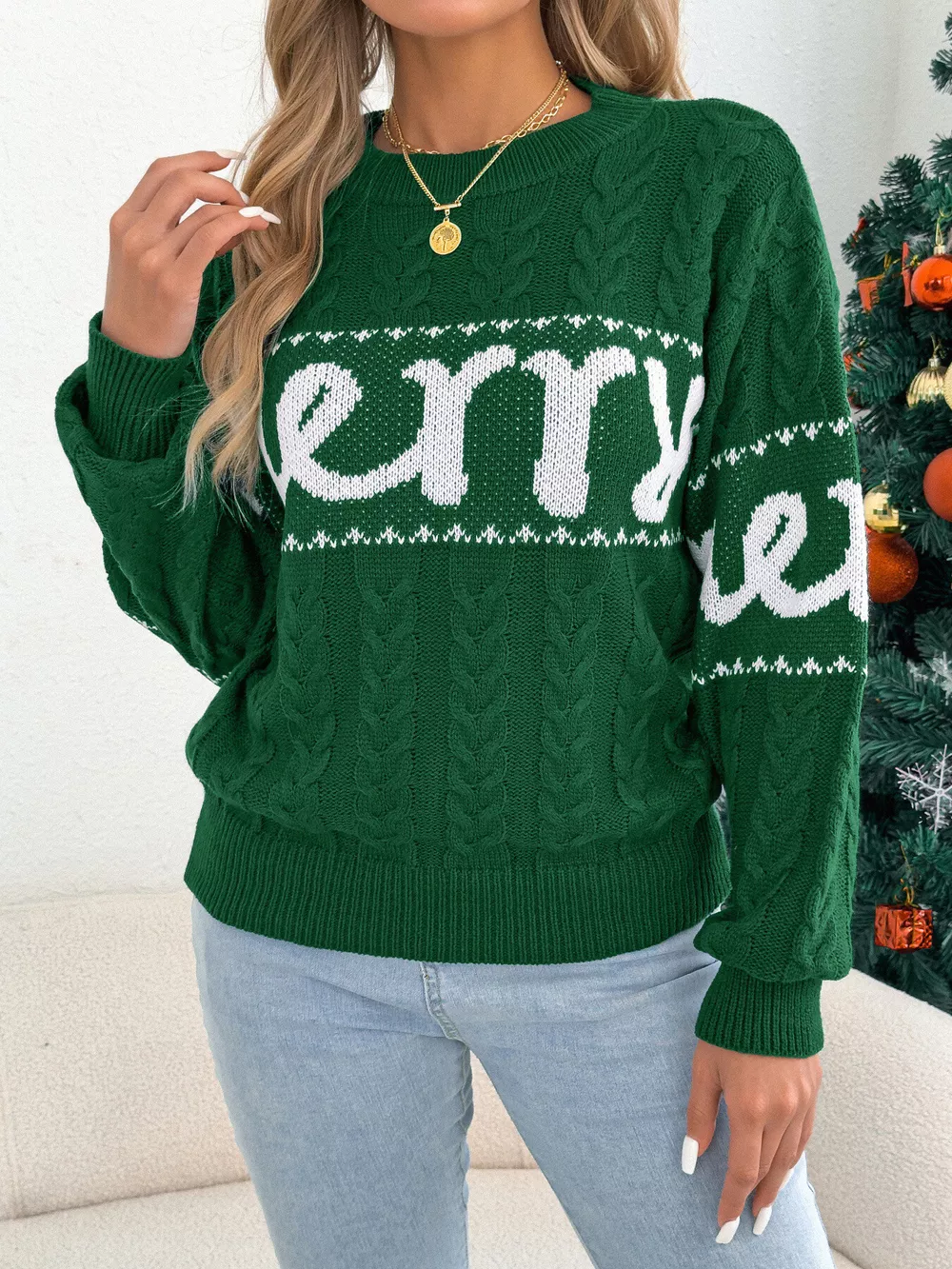 Merry Cable Knit Sweater, image 7