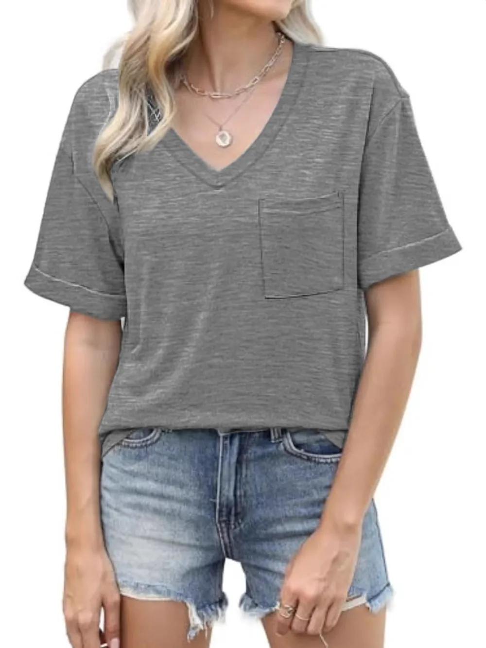 V-Neck Pocket T-Shirt, image 3