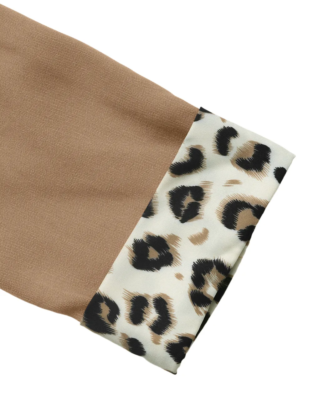 Lapel Collar Leopard Cuff Long Sleeve Blazer, image 10