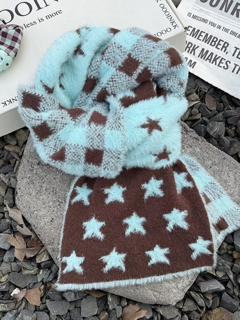 Star Plaid Plush Scarf, image 3