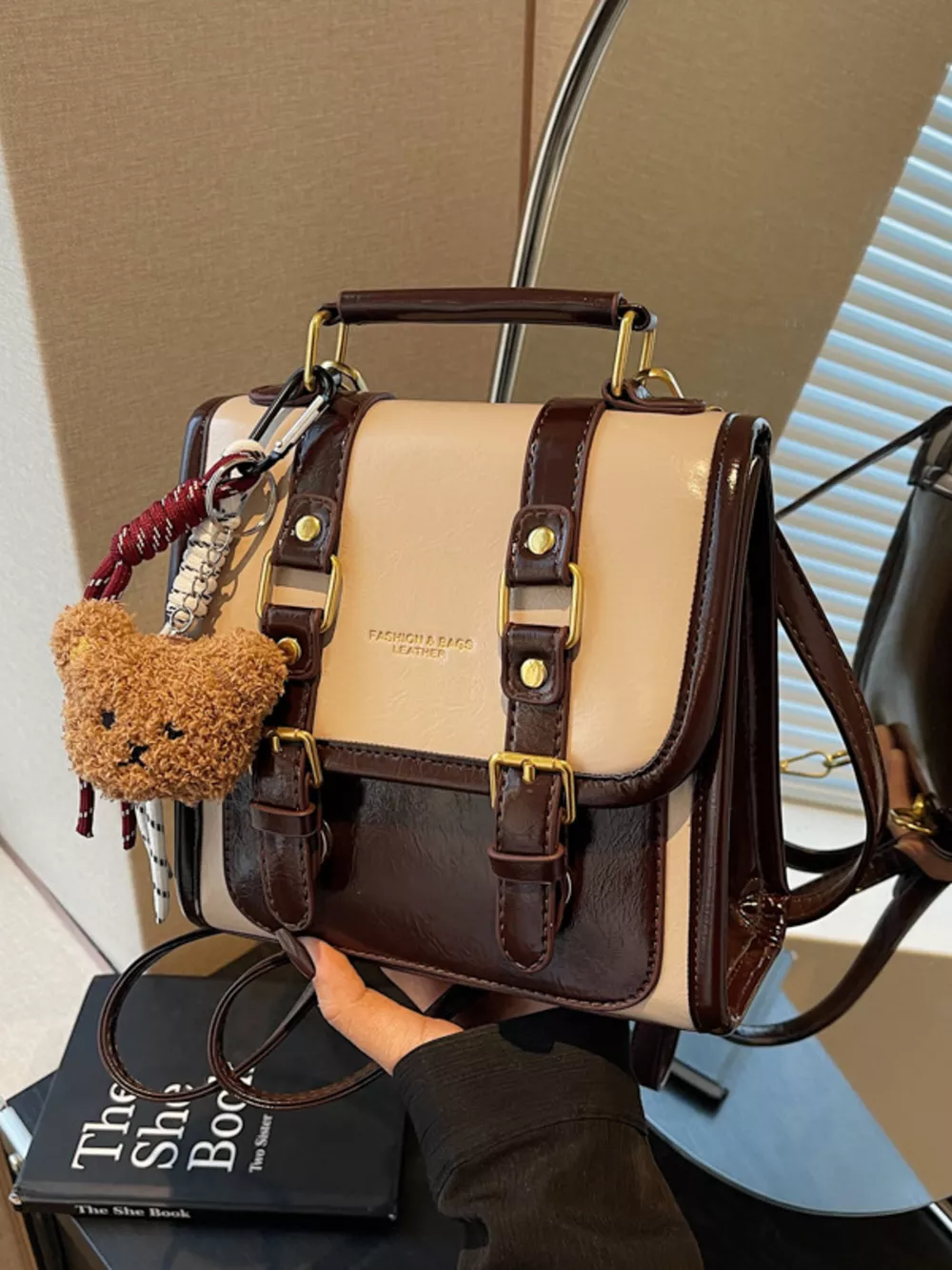 Buckle Flap Backpack Bag, image 3