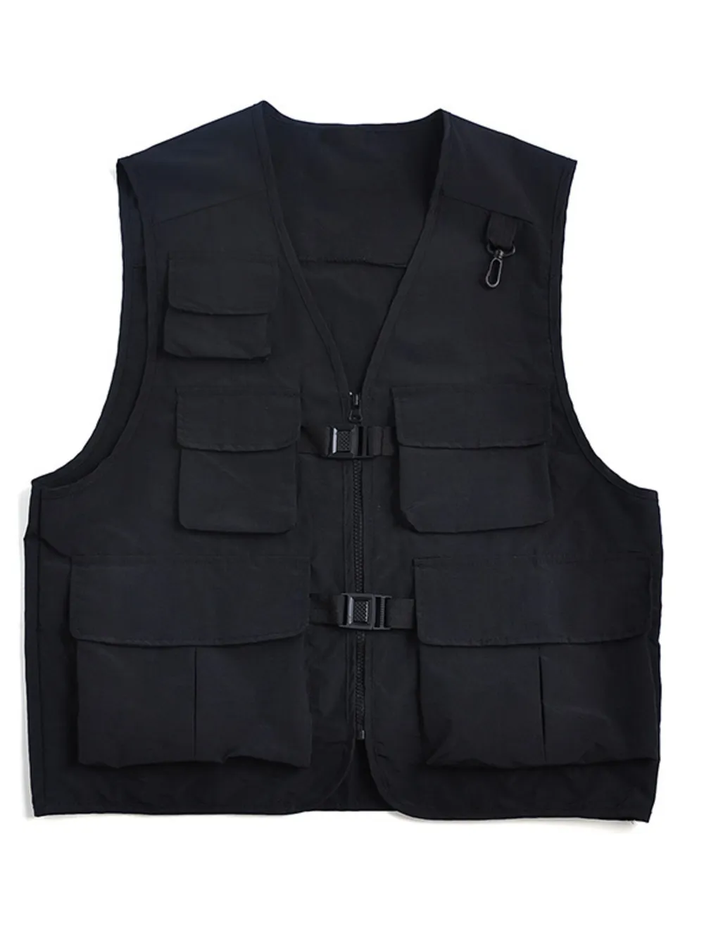 Men's Plus Size Zip Up Multi-Pocket Vest, image 2