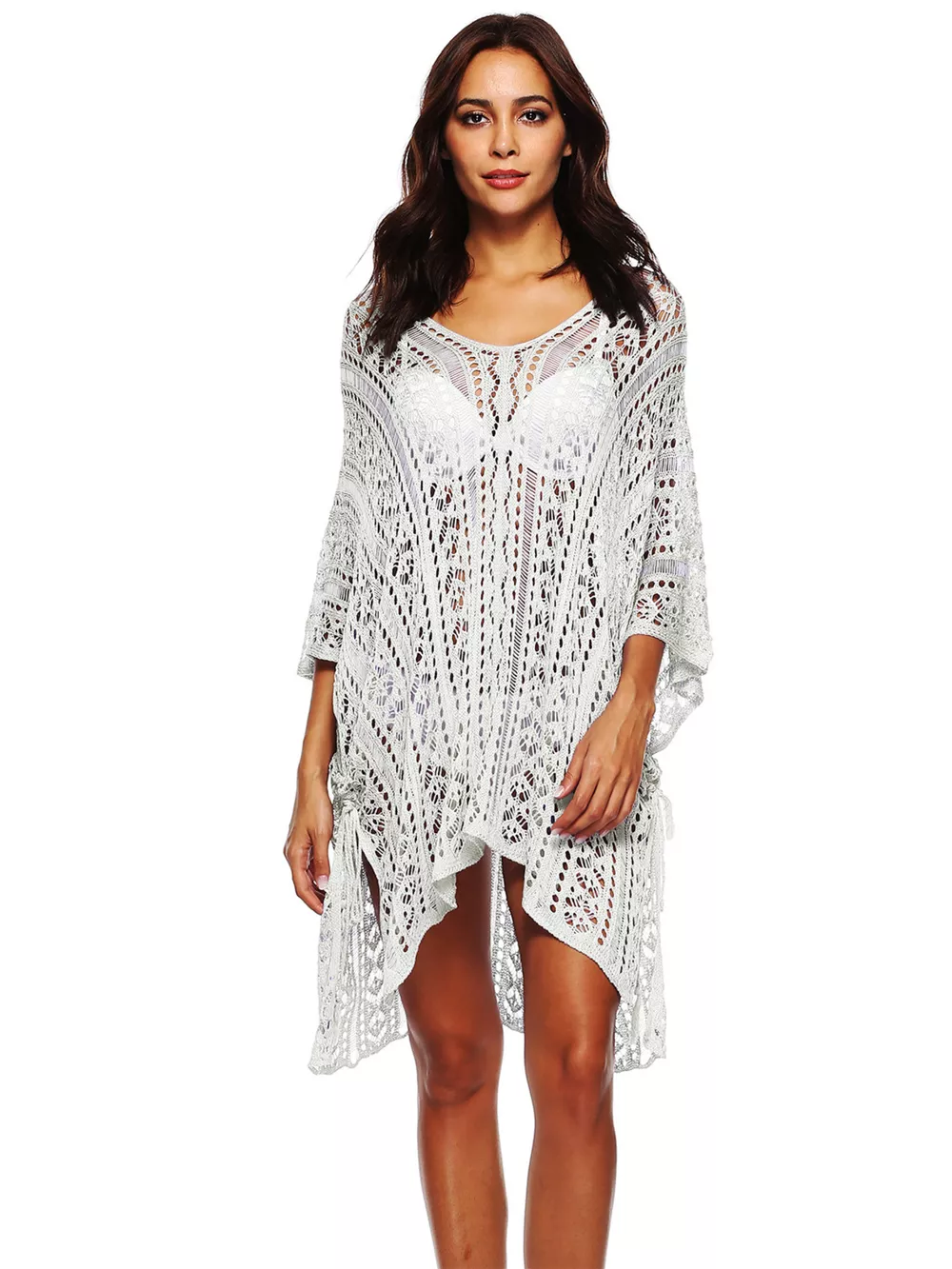 Crochet Knit V-Neck Cover-Up, image 5