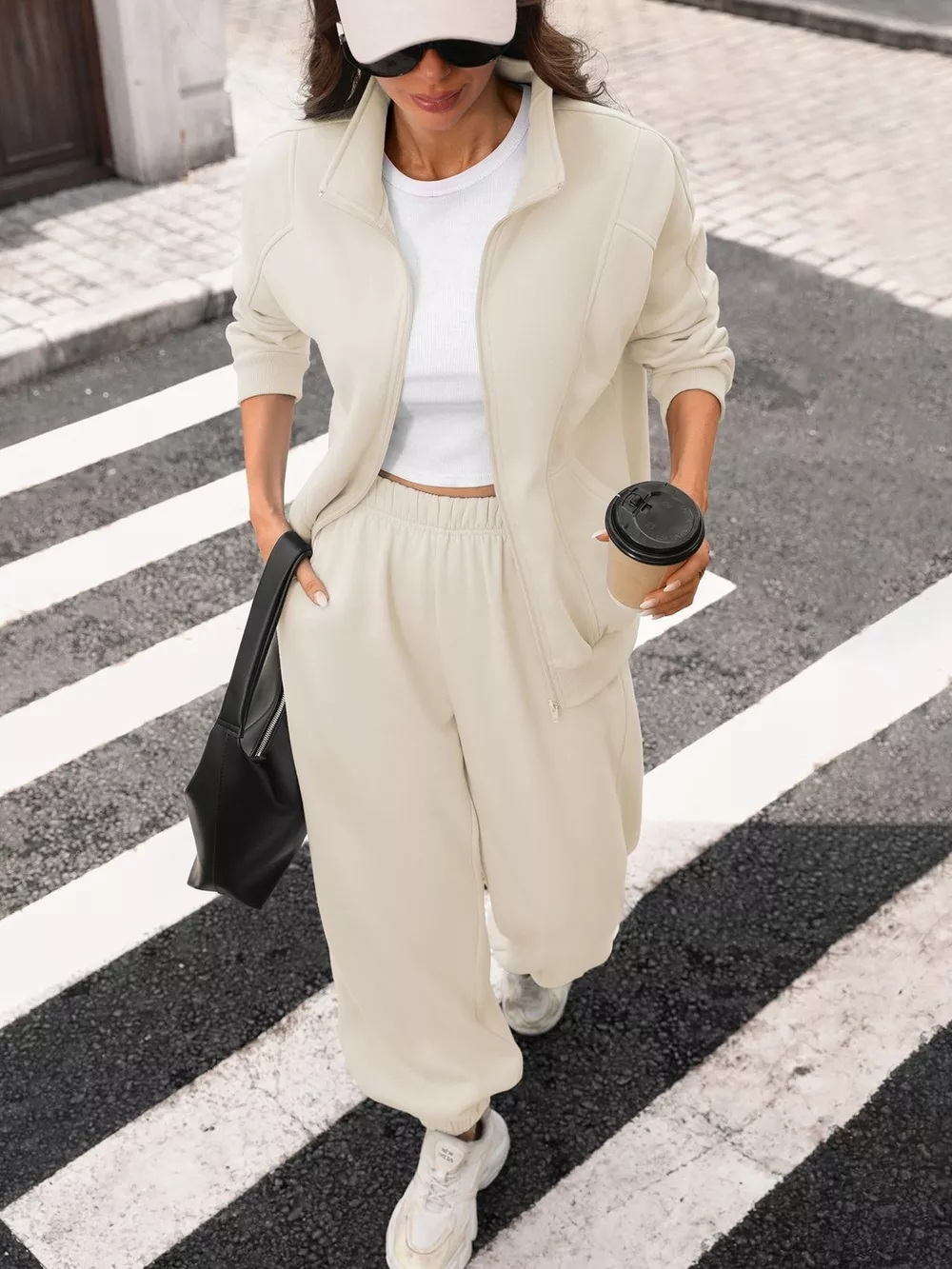 Zip-Up Long Sleeve Top and Pants Set, image 18