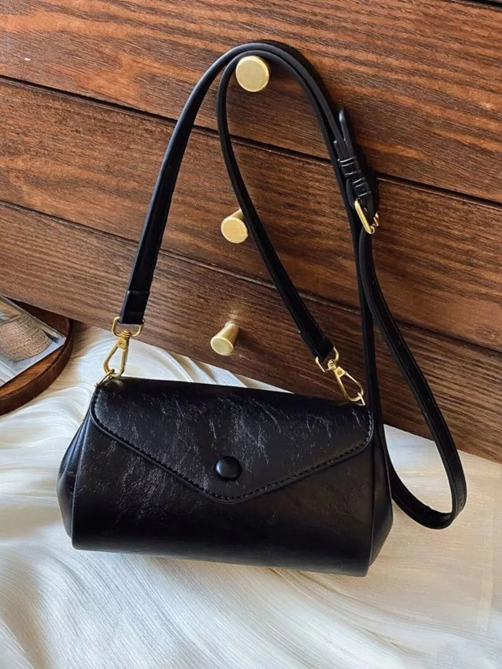 Flap Leather Crossbody Bag, image 3