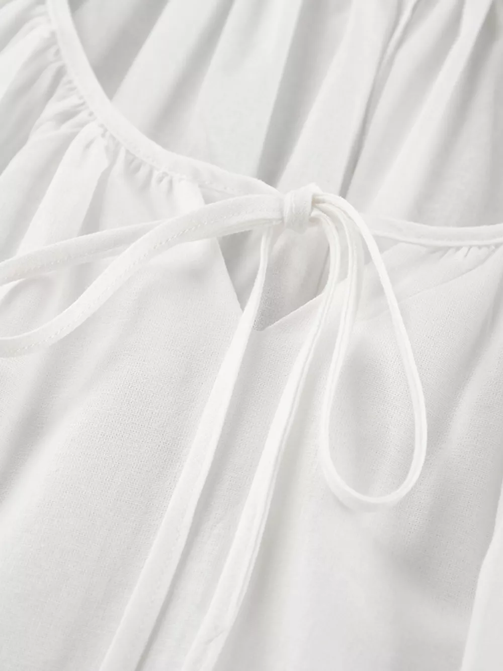 Tie Neck Puff Sleeve Lounge Dress, image 9