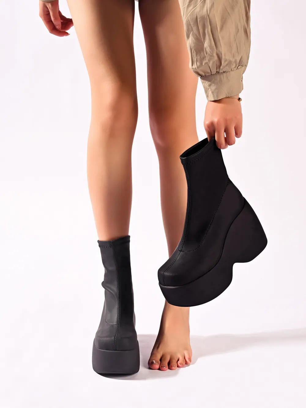 Chunky Platform Wedge Boots, image 4