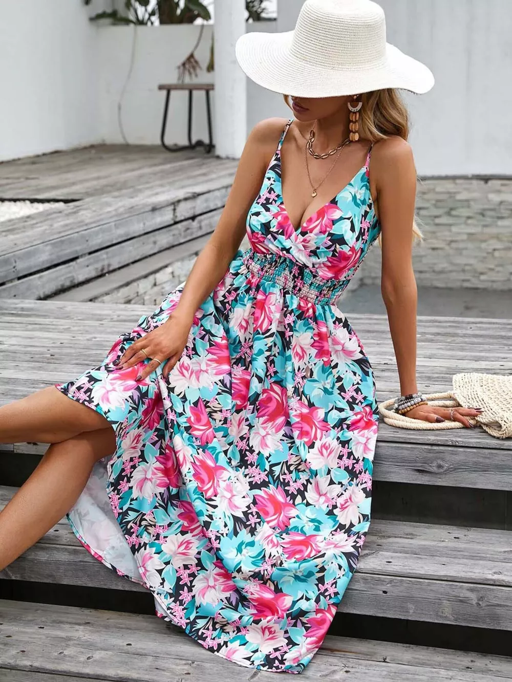 Paisley Print Spaghetti Strap Midi Dress, image 12