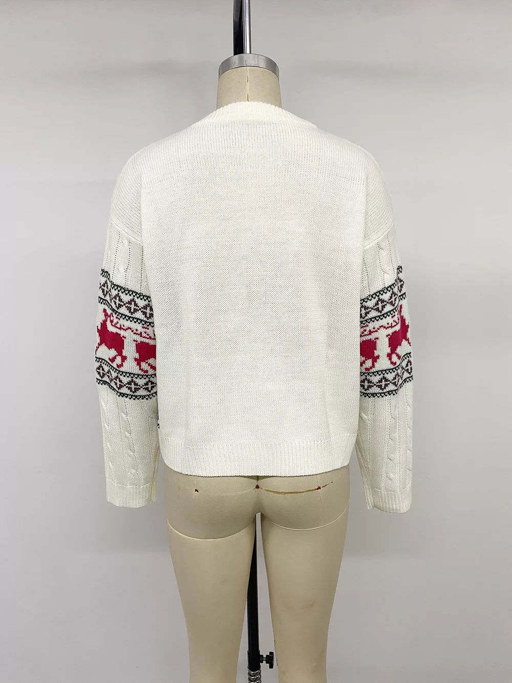 Christmas Reindeer Pattern Cable Knit Sweater, image 13